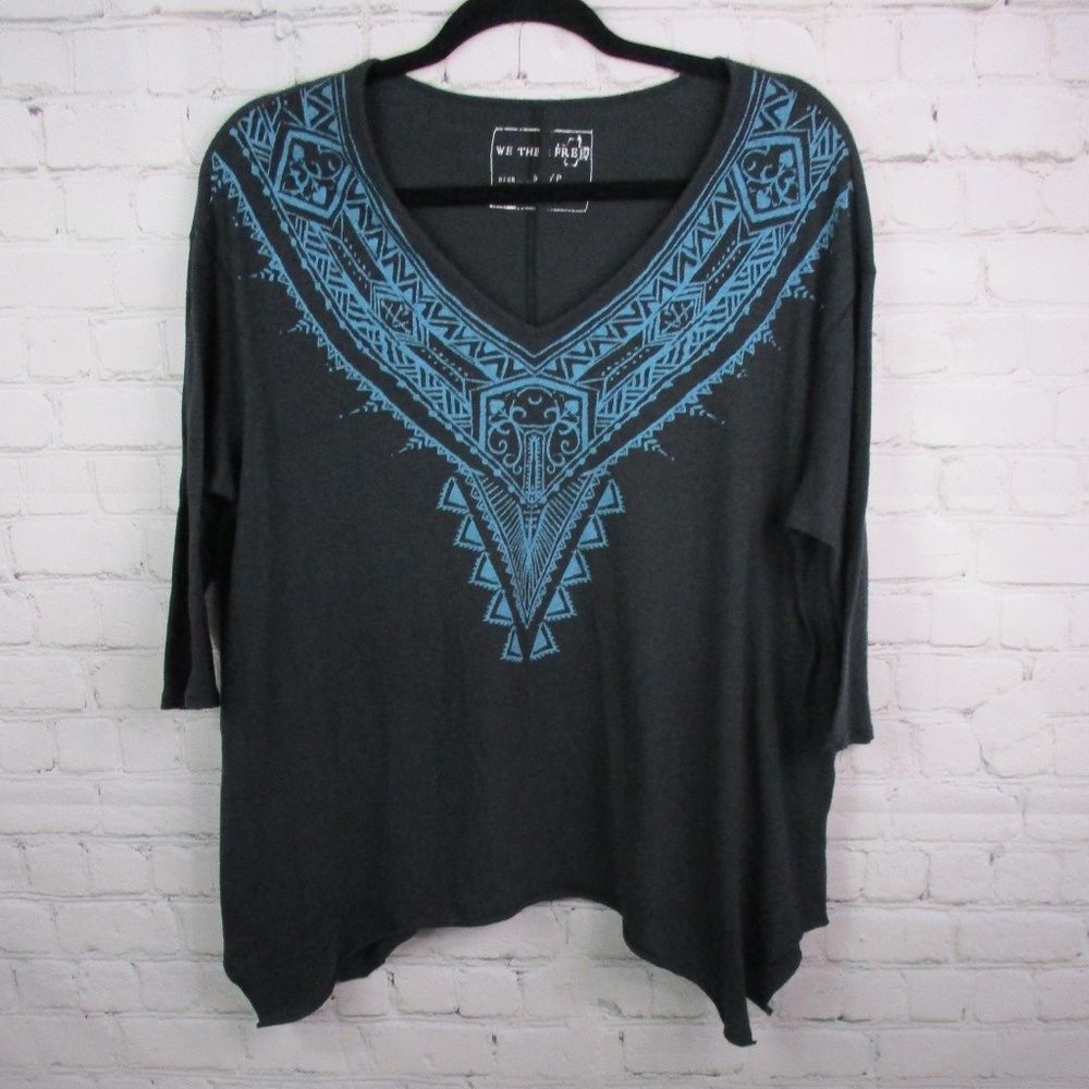 We the Free Waterfall Hem Boho Western Tee